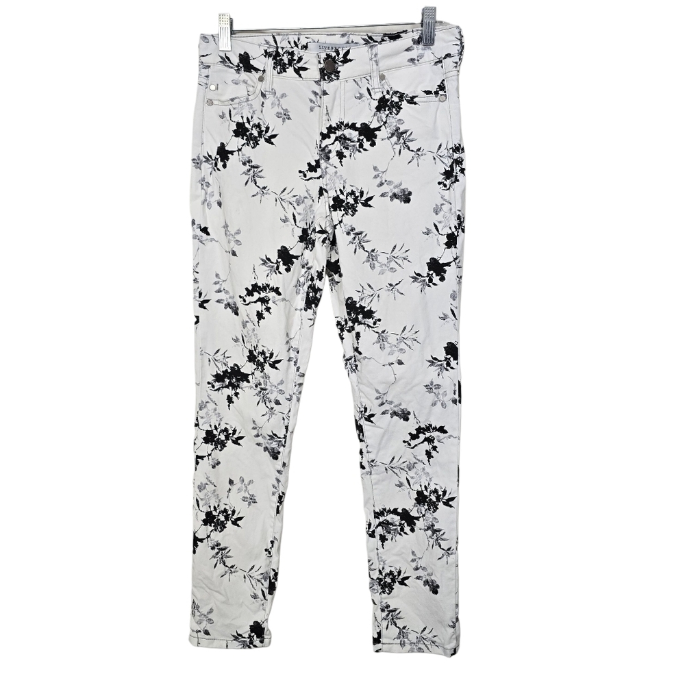 Liverpool White Black Floral Pants 4